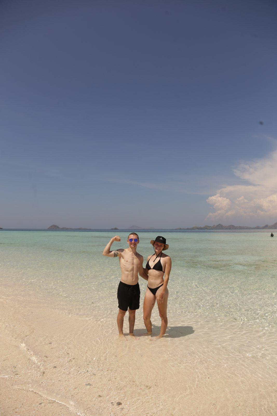 Taka Makassar – couple on sandbar, shirtless man (Real photo from a Komodo Explorer trip)